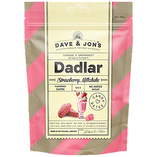 DAVE & JON'S Dadlar Strawberry Milkshake - Dates 125g
