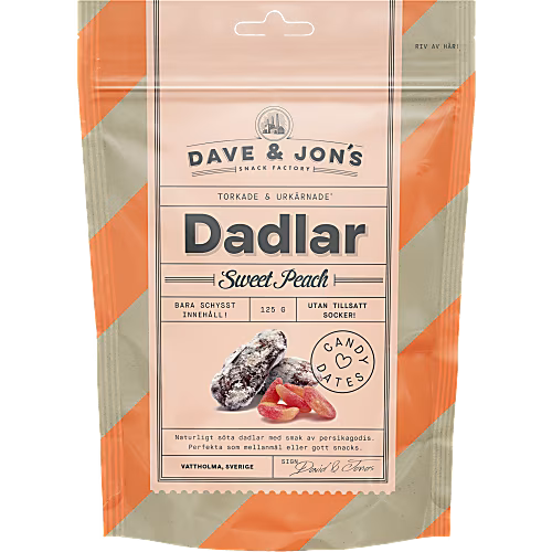 DAVE & JON'S Dadlar Sweet Peach - Dates 125g