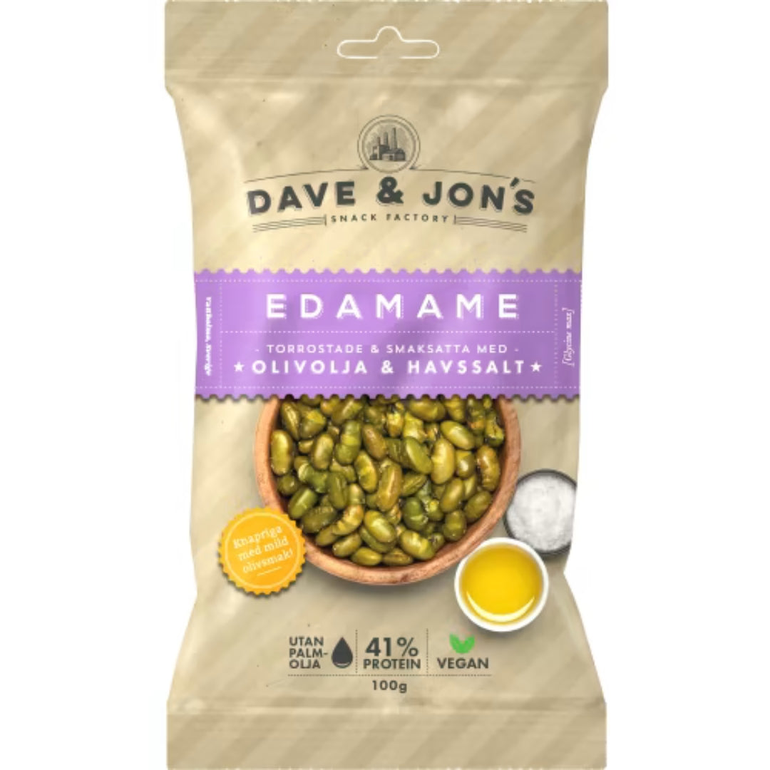 Edamame Rostade Havssalt e Olivolja di Dave & Jon - EDAMame arrosto con sale marino e olio d'oliva 100g