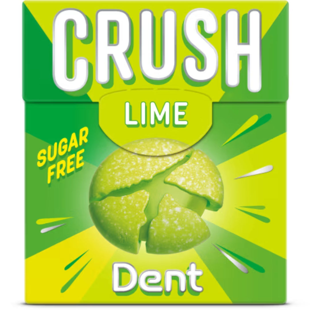 Dent Crush Lime - Pastille da masticare senza zucchero con sapore di lime 25g