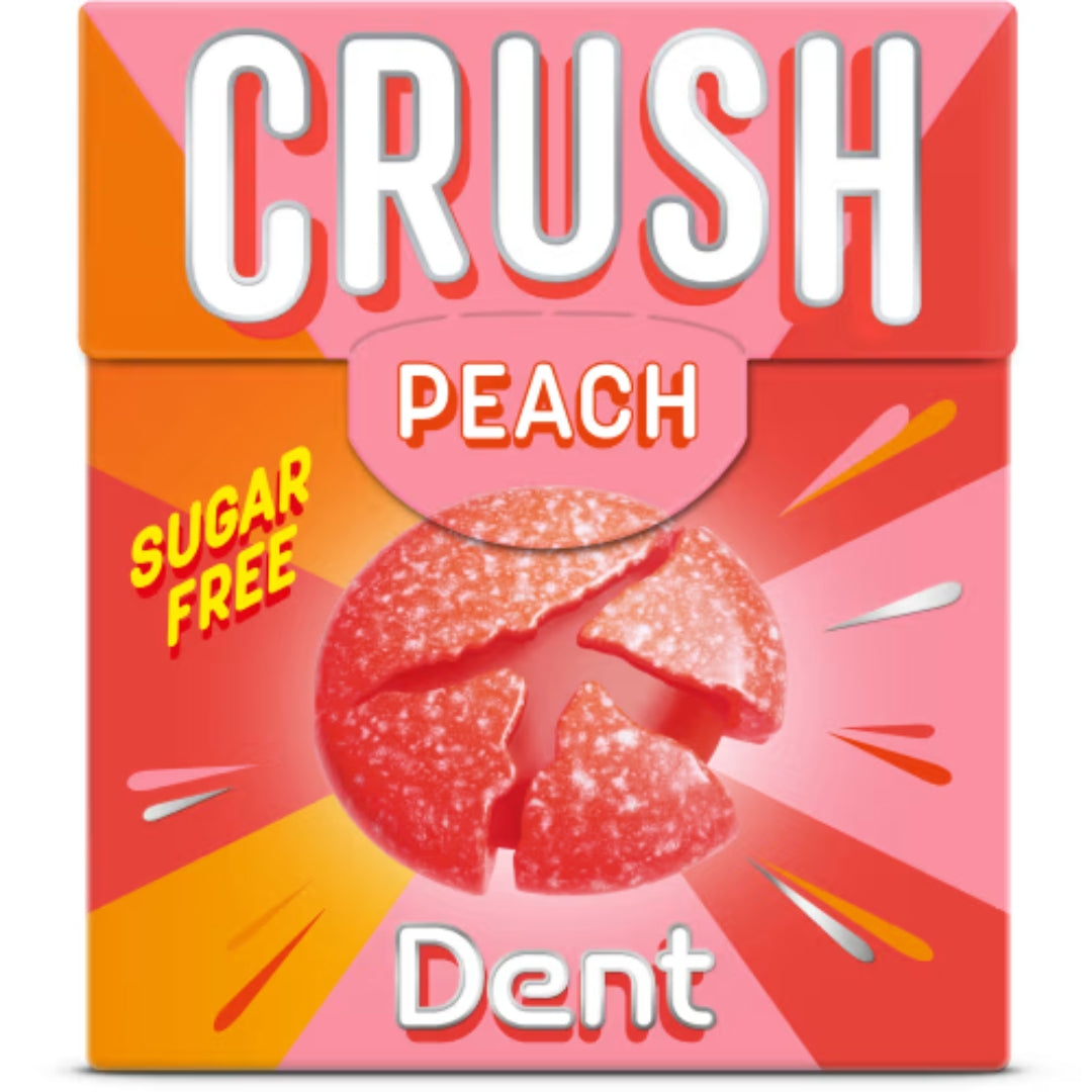 Dent Crush Peach - Pastille da masticare senza zucchero con sapore di pesca 25g