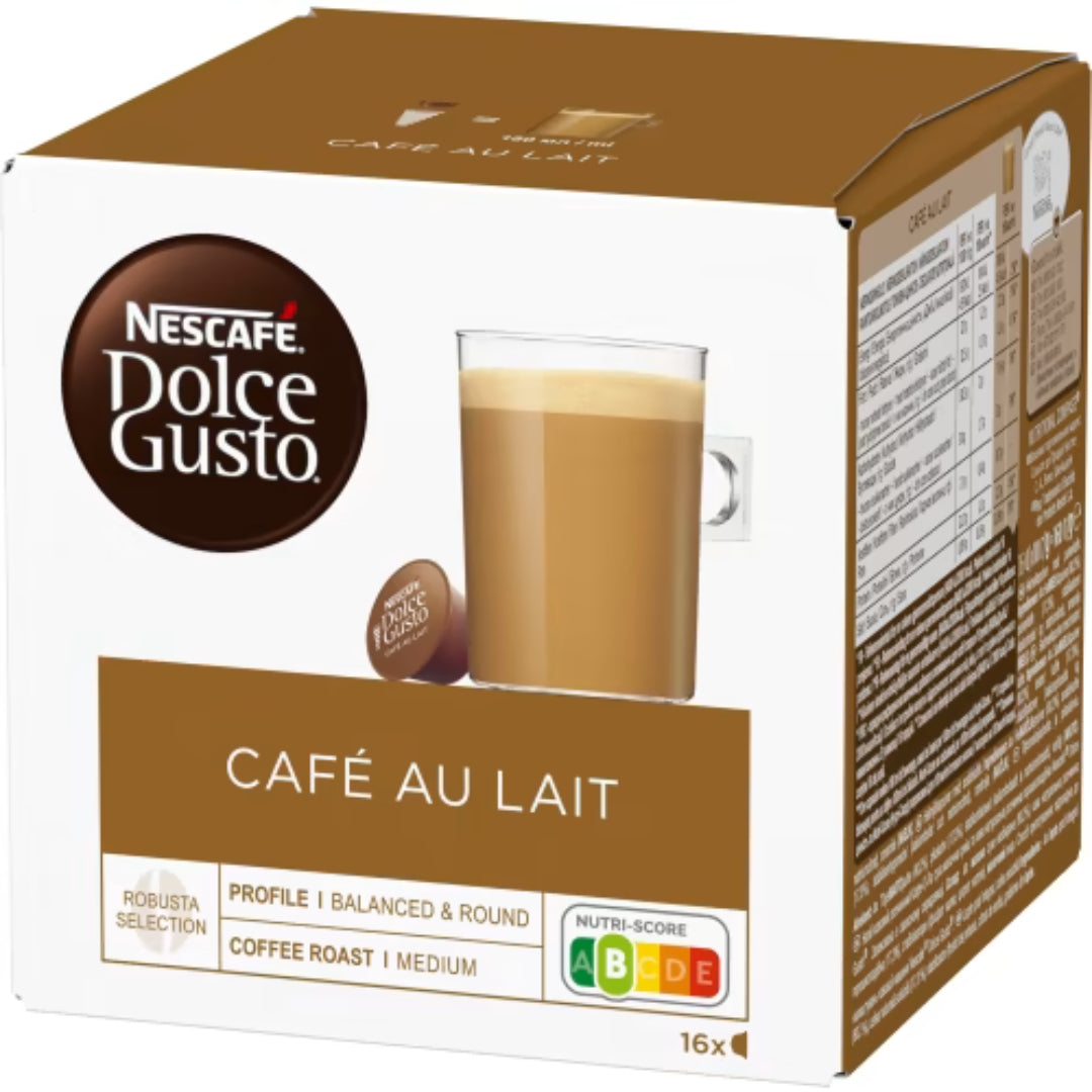 Dolce Gusto Café Au Lait Kaffekapslar - Intense Coffee and Creamy Milk 16P/10g
