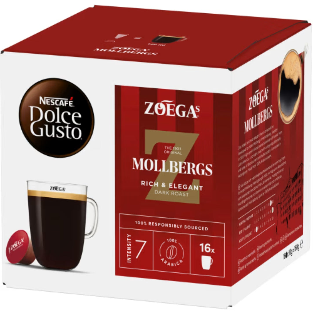 Dolce Gusto Mollbergs Zoegas Kaffekapslar - Dark Roasted with notes of Blackcurrant and Caramel 16p/10g