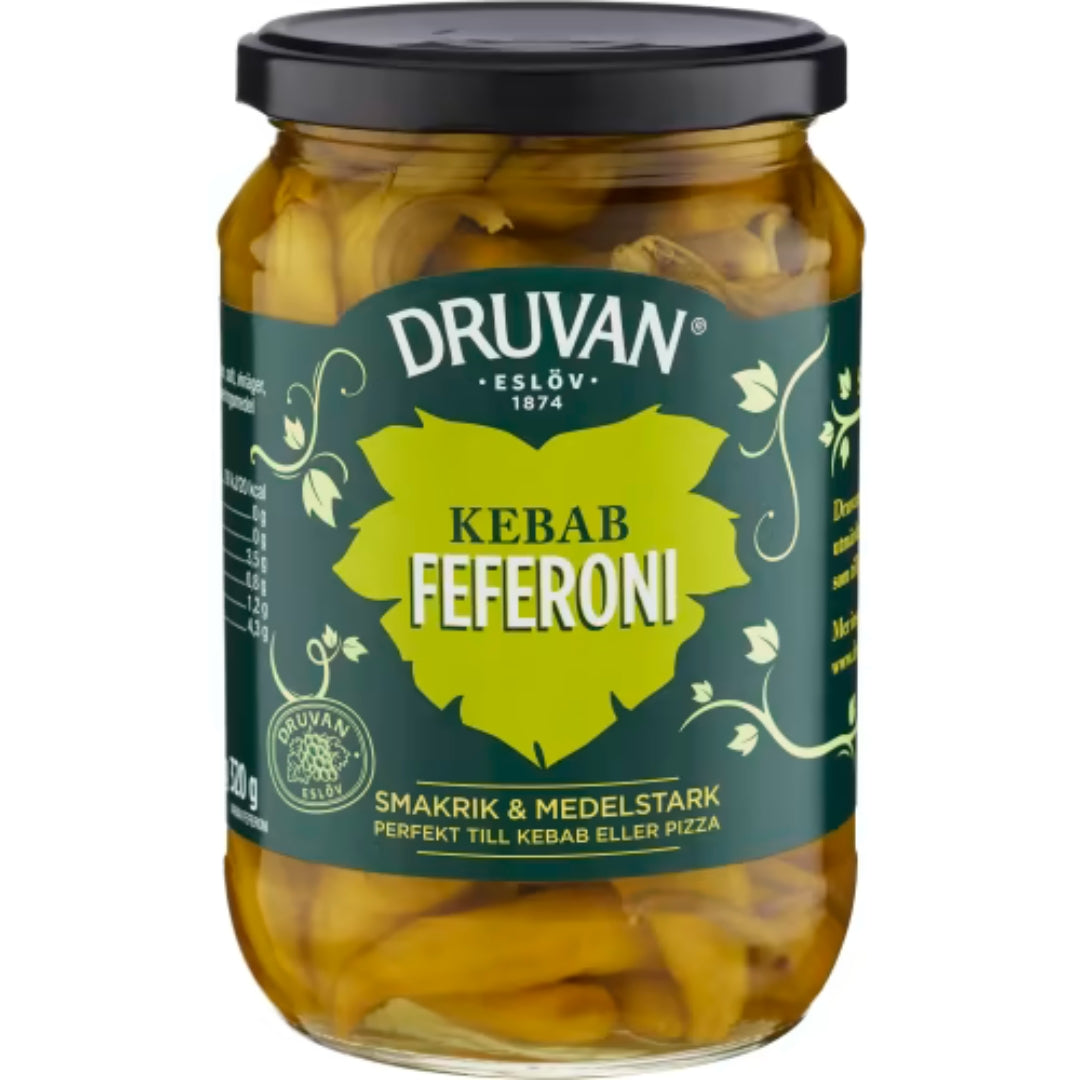 Druvan Kebabfeferoni - Pickled Peppers 670g