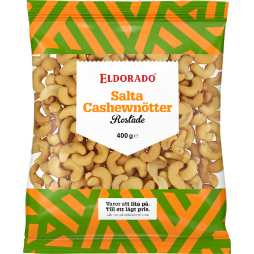 Eldorado Cashewnötter Salta/rostade - Roasted Salted Cashew Nuts 400g