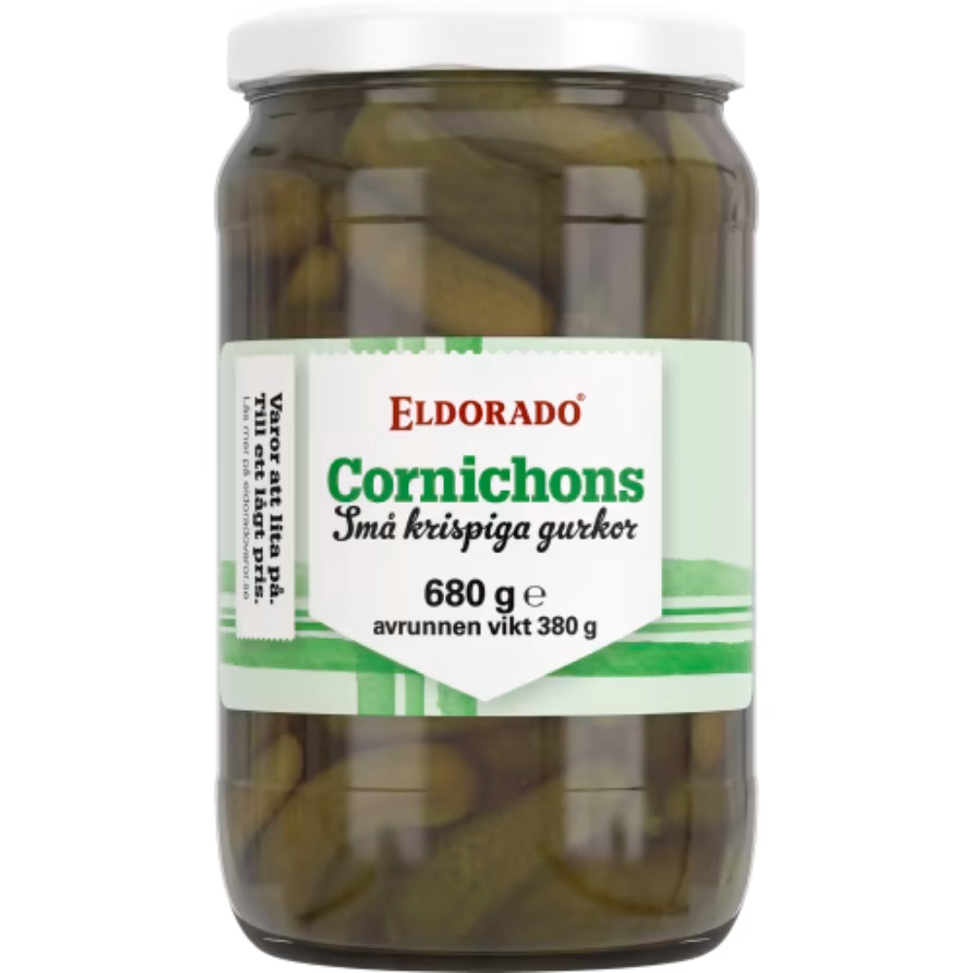 Eldorado Cornichons Små Krispiga Gurkor - Cornichons 680g