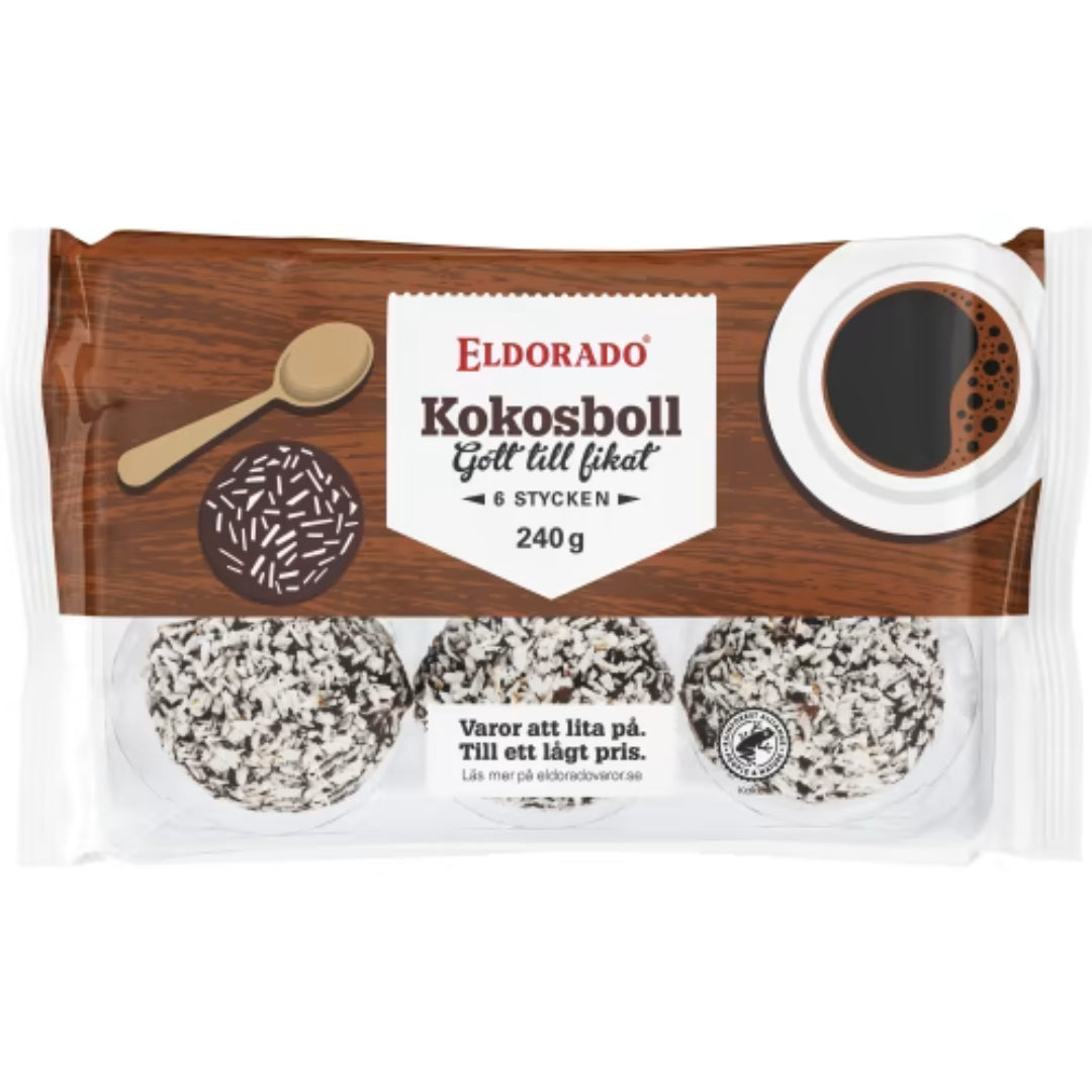 Eldorado Kokosboll - Chocolate Ball with Coconut topping 240g