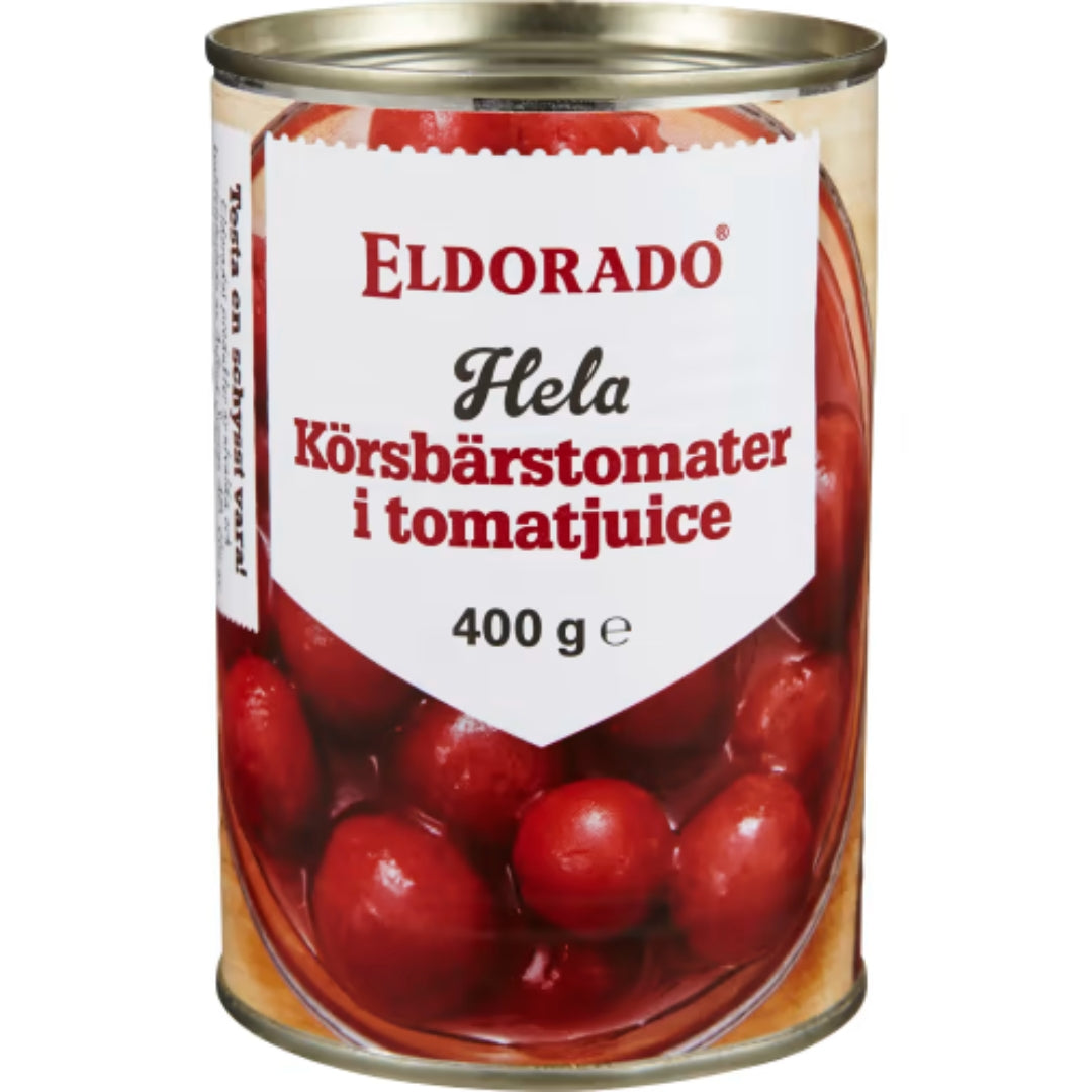 Eldorado Körsbärs- Tomater i Tomatjuice - Whole Cherry Tomatoes in Tomato Juice 400g