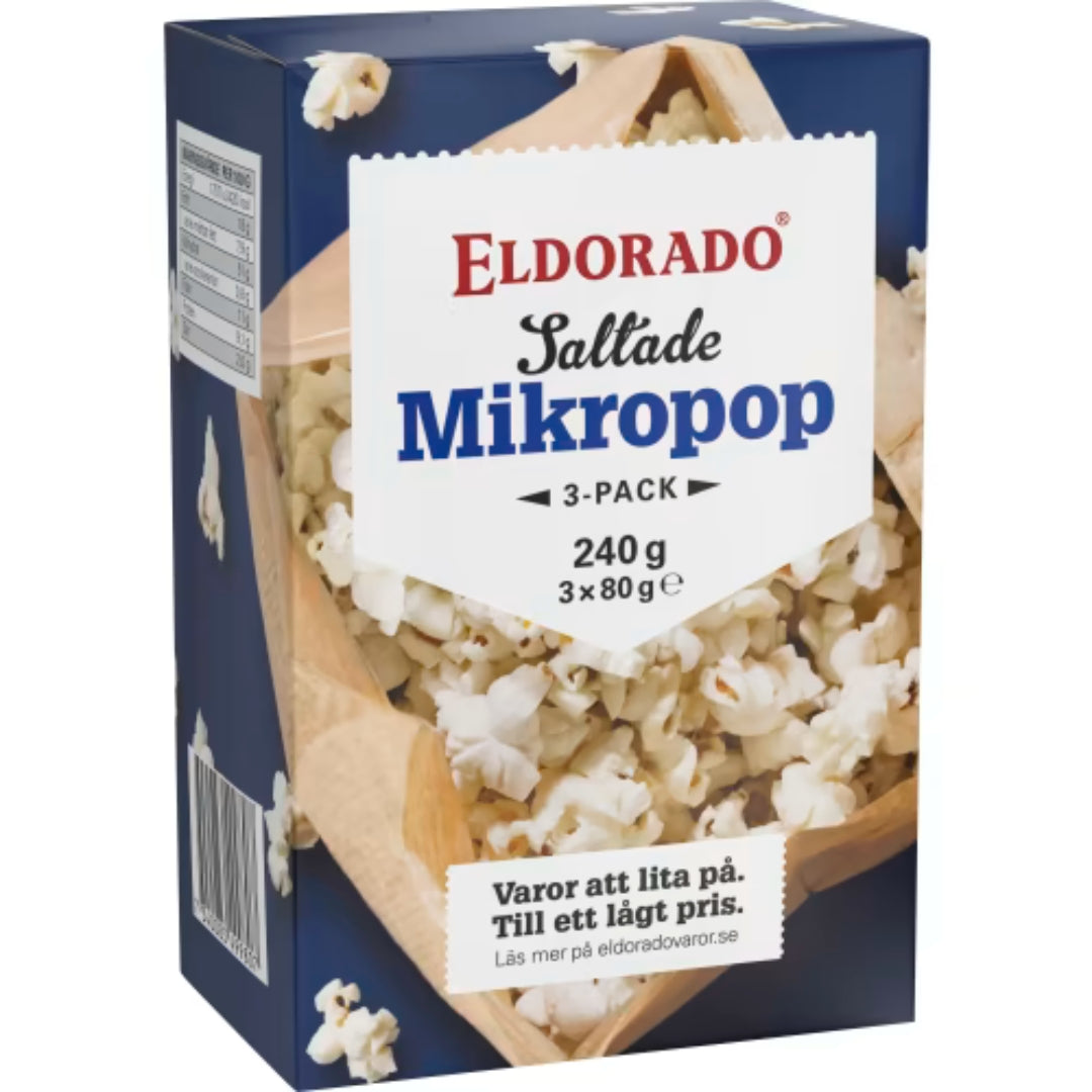 Eldorado Micropopcorn Saltade - Microwave Popcorn Salted 3-pack 240g