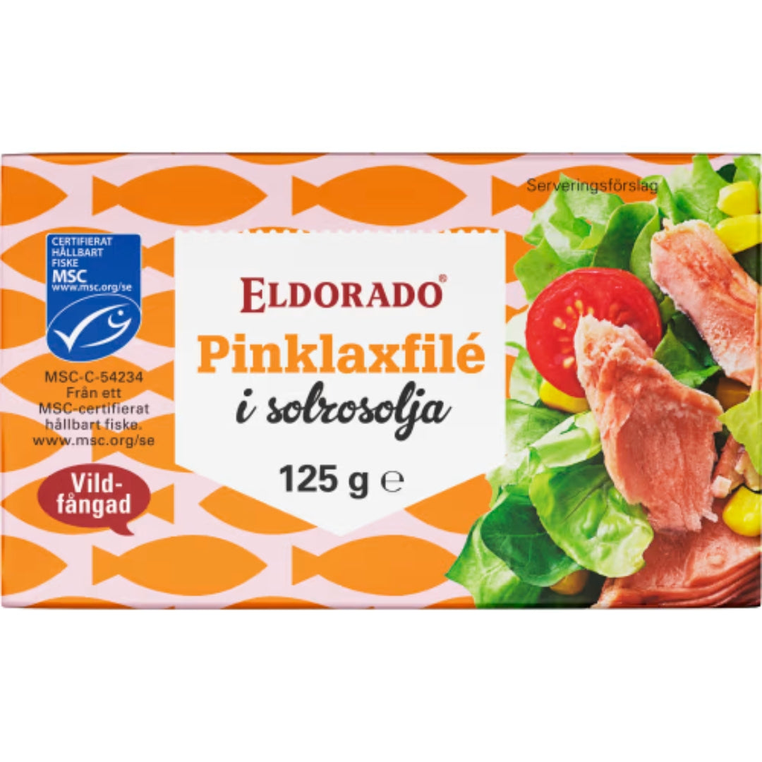 Eldorado Pinklaxfilé Solrosolja - Pink Salmon Fillet in Sunflower Oil 125g