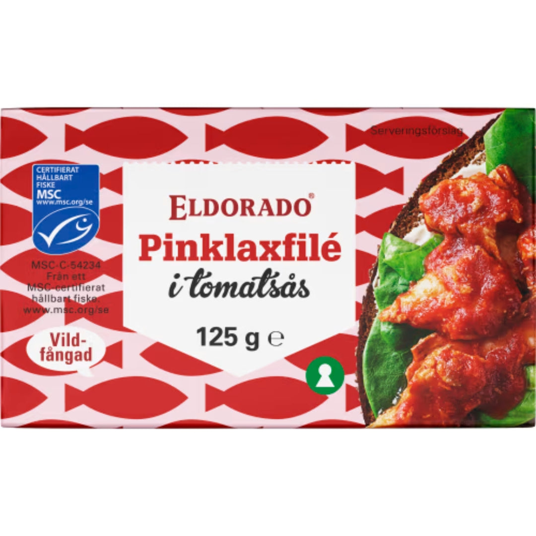 Eldorado Pinklaxfilé Tomatsås - Pink Salmon Fillet in Tomato Sauce 125g
