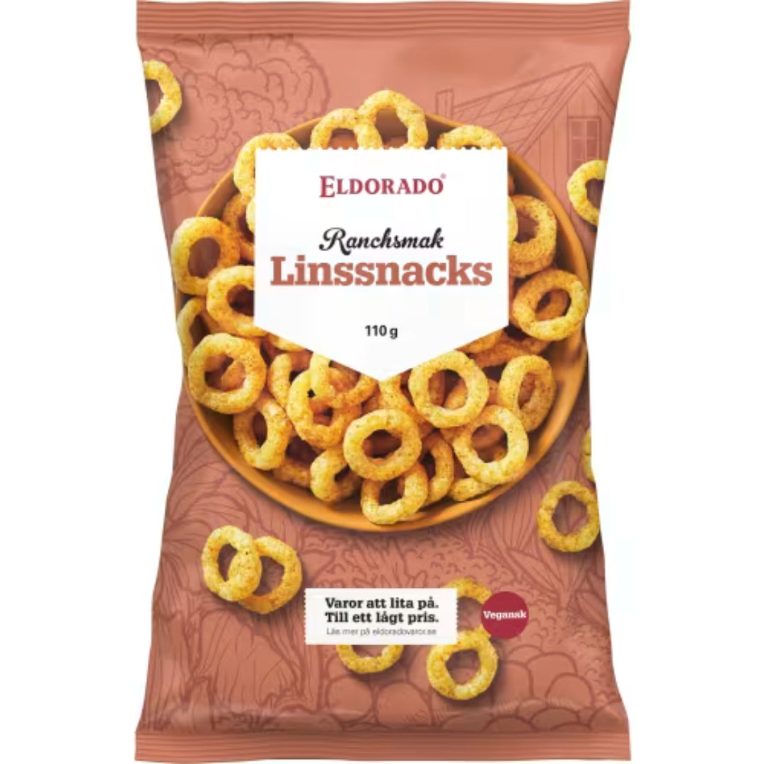 Eldorado Ranchsmak Linssnacks - Ranch Flavoured Lentil Snacks 110g