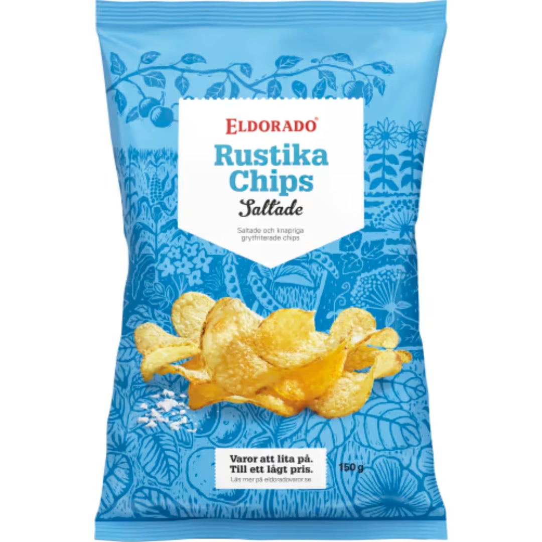 Eldorado Saltade Rustika Chips - Chips seasoned with Salt 150g