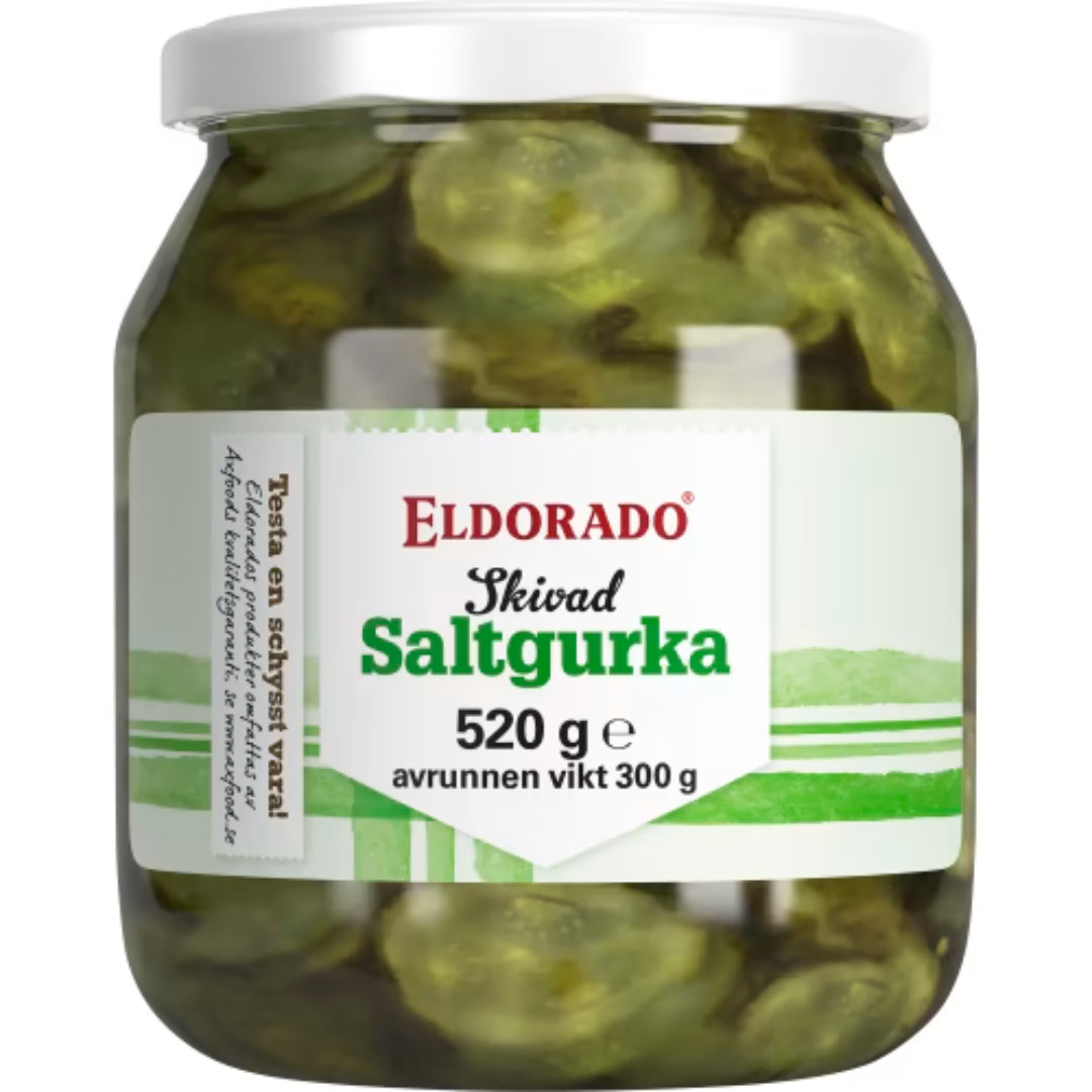 Eldorado Saltgurka Skivad - Sliced Salted Pickles 520g