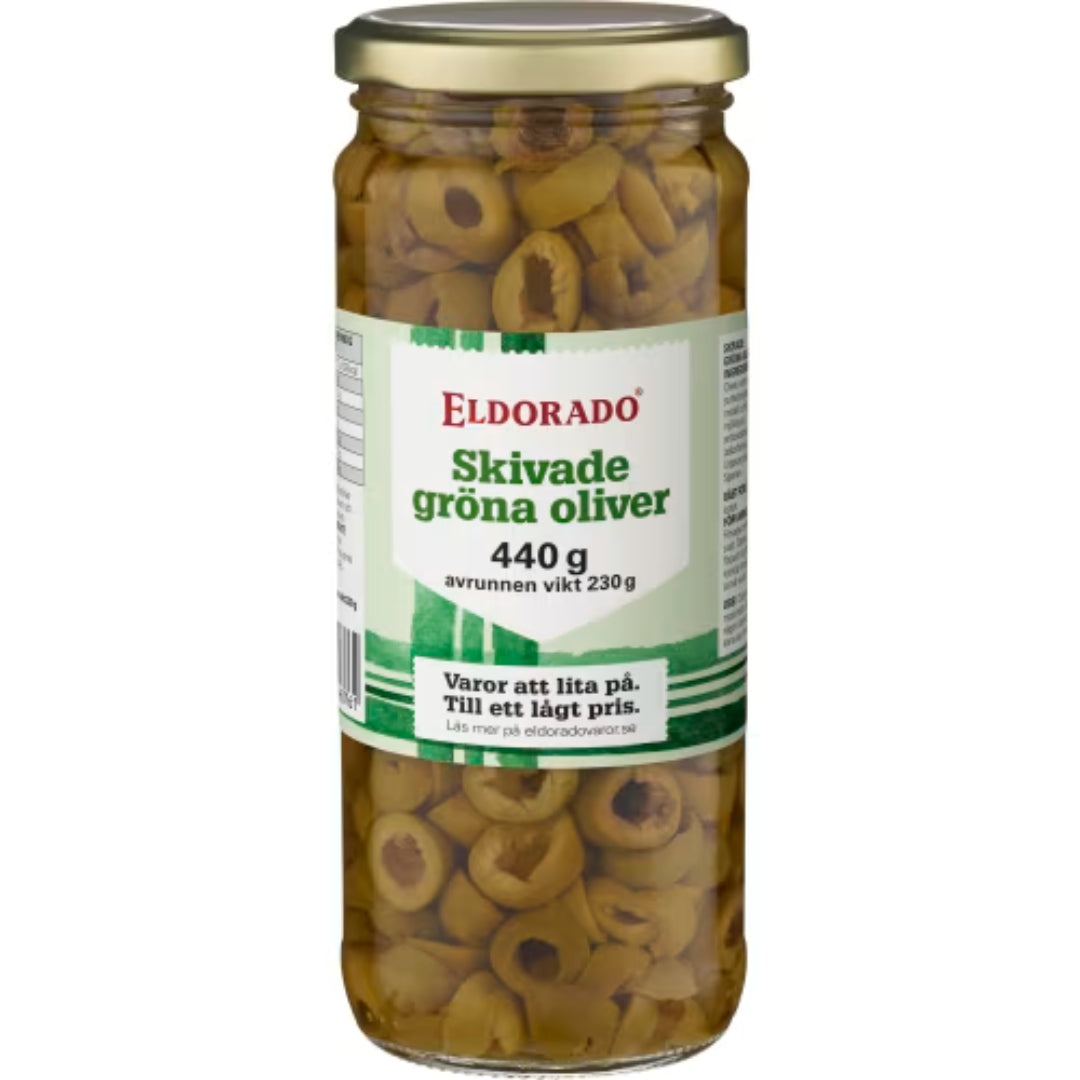 Eldorado Skivade Oliver Gröna - Sliced Green Olives 440g