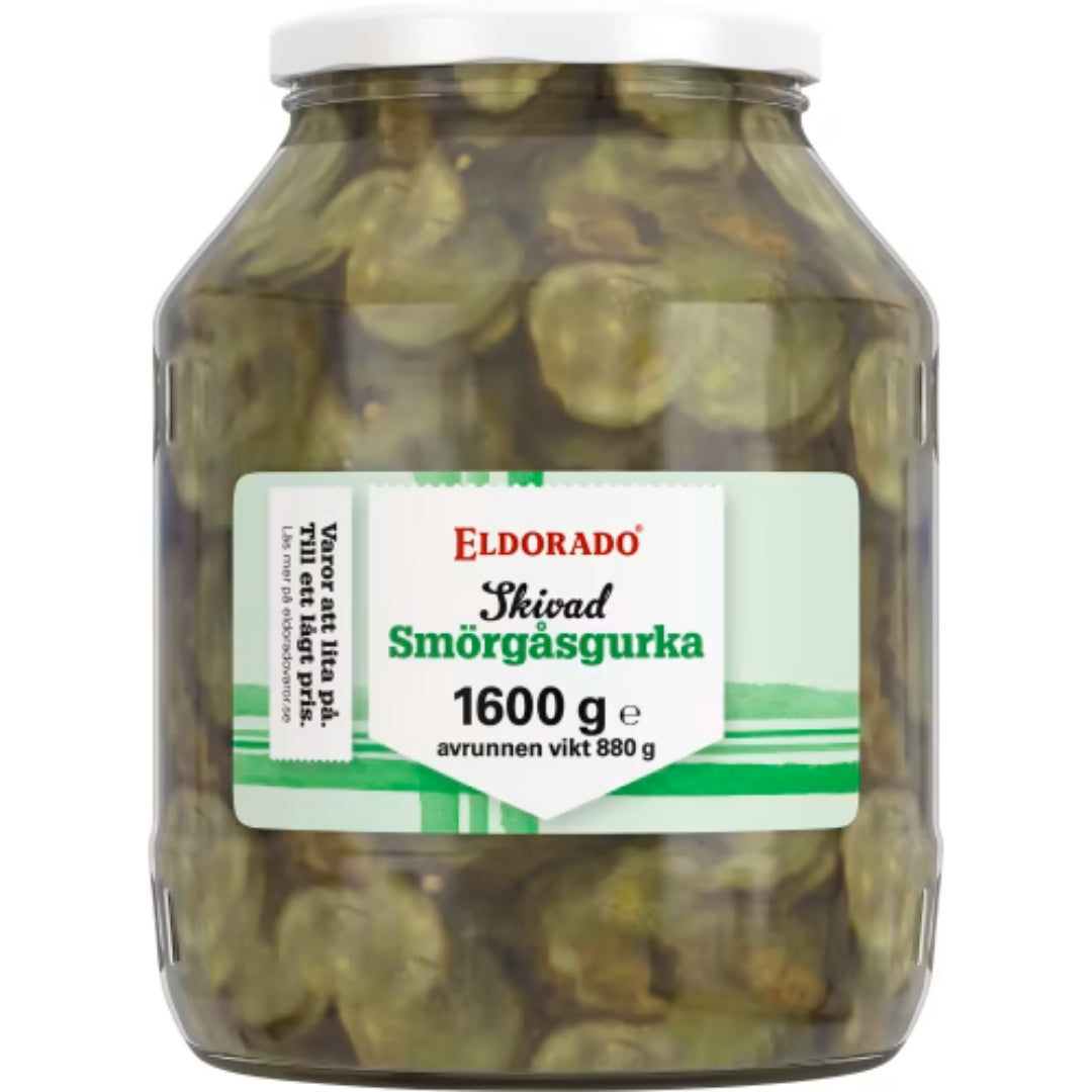 Eldorado Smörgåsgurka Skivad - Sliced Sandwich Pickles 1600g