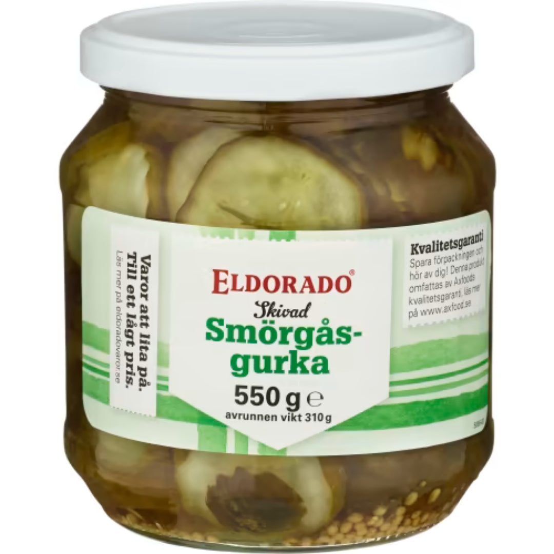 Eldorado Smörgåsgurka Skivad - Sliced Sandwich Pickles 550g