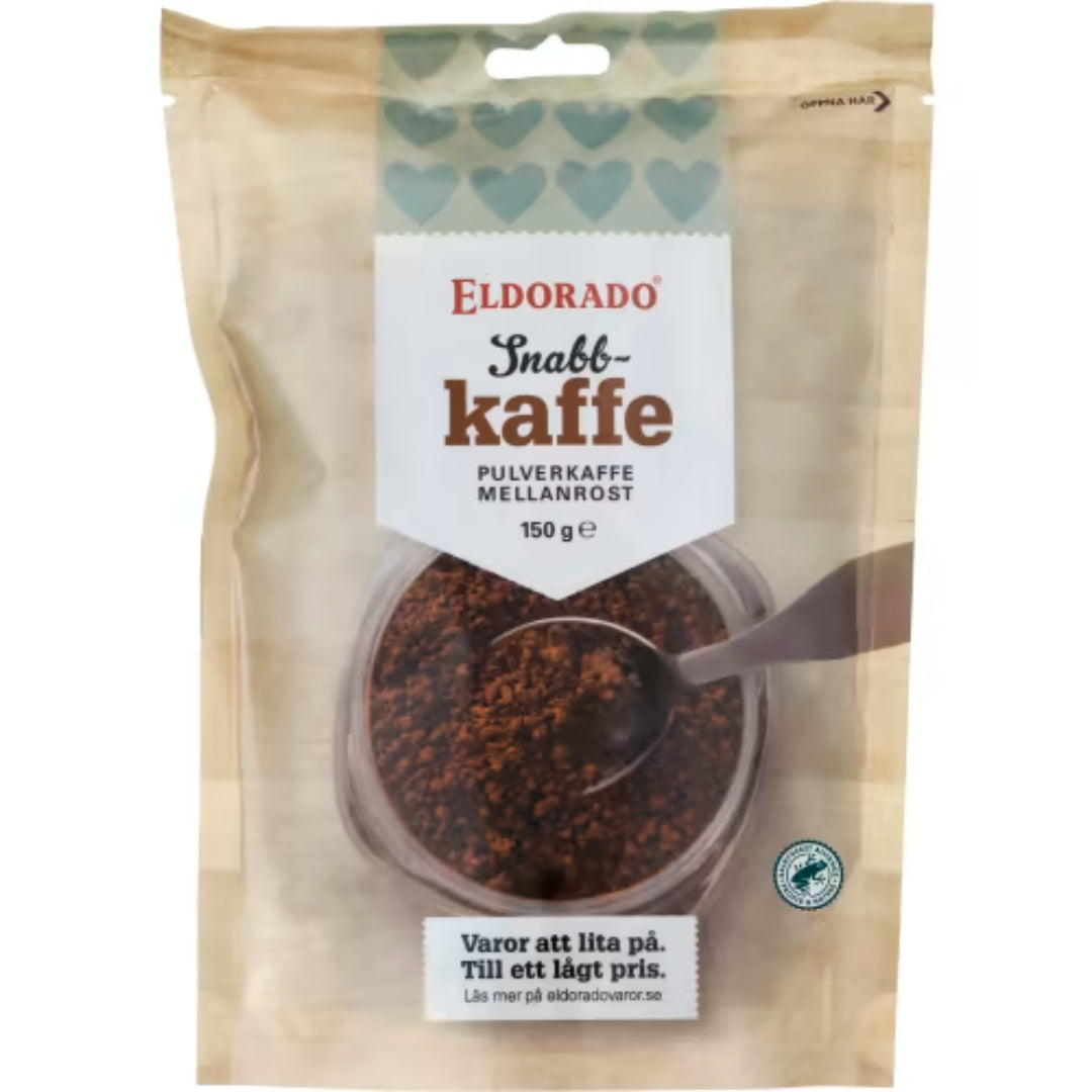 Eldorado Snabbkaffe Mellanrost -täyttö - Instant Coffee Medium Paaisto 150 g