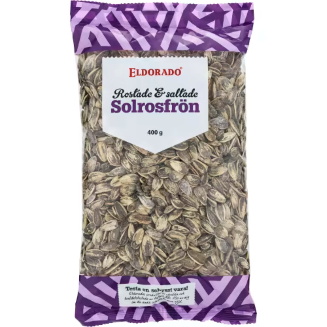 Eldorado Solrosfrön Rostade Saltade - Roasted and Salted Sunflower Seeds 400g