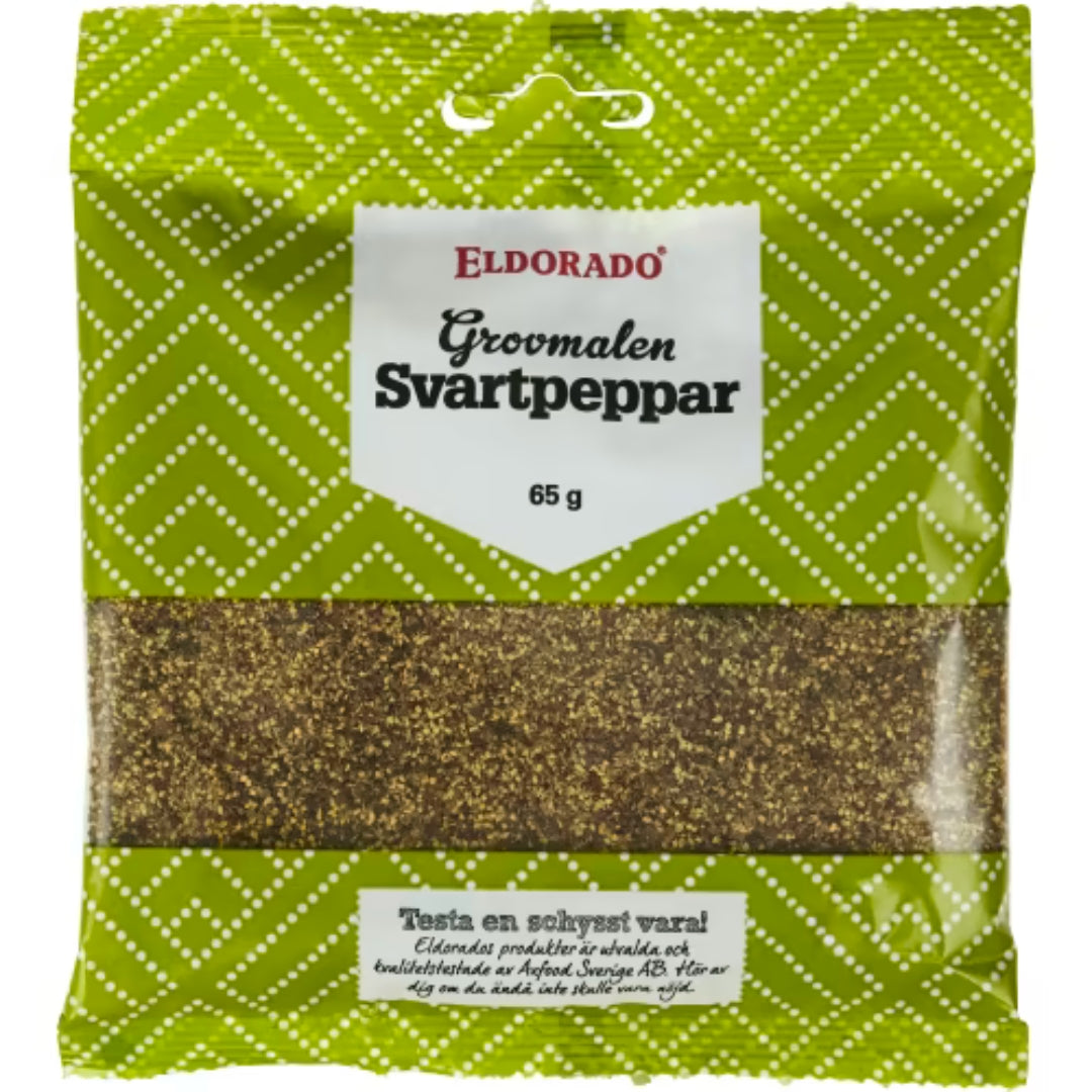 Eldorado Svartpeppar Grovmalen Påse - Coarse-Ground Black Pepper 65g