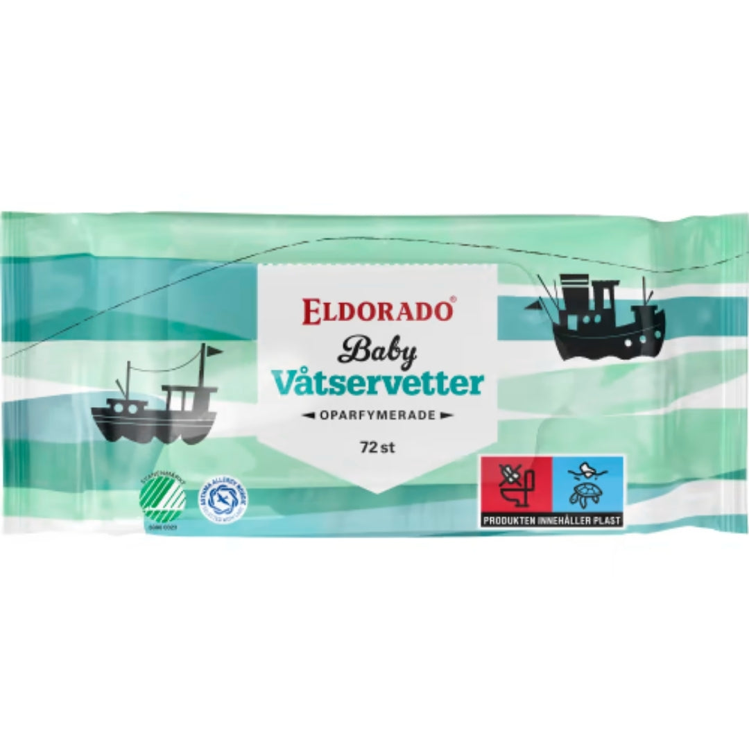 Eldorado Våtservetter Baby Oparfymerade - Unscented baby wipes 72p