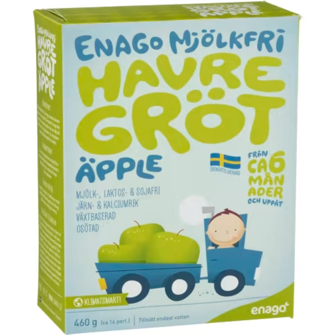 Enago Gröt Äpple Mjölkfri 6 Månader - Dairy-Free Oat-Based Porridge & Formula 460g