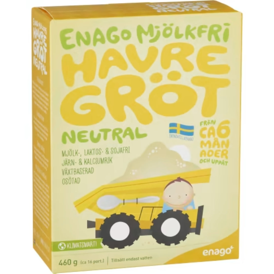 Enago Gröt Neutral Mjölkfri 6 Månader - Oat-Based Dairy-Free Porridge & Formula 460g