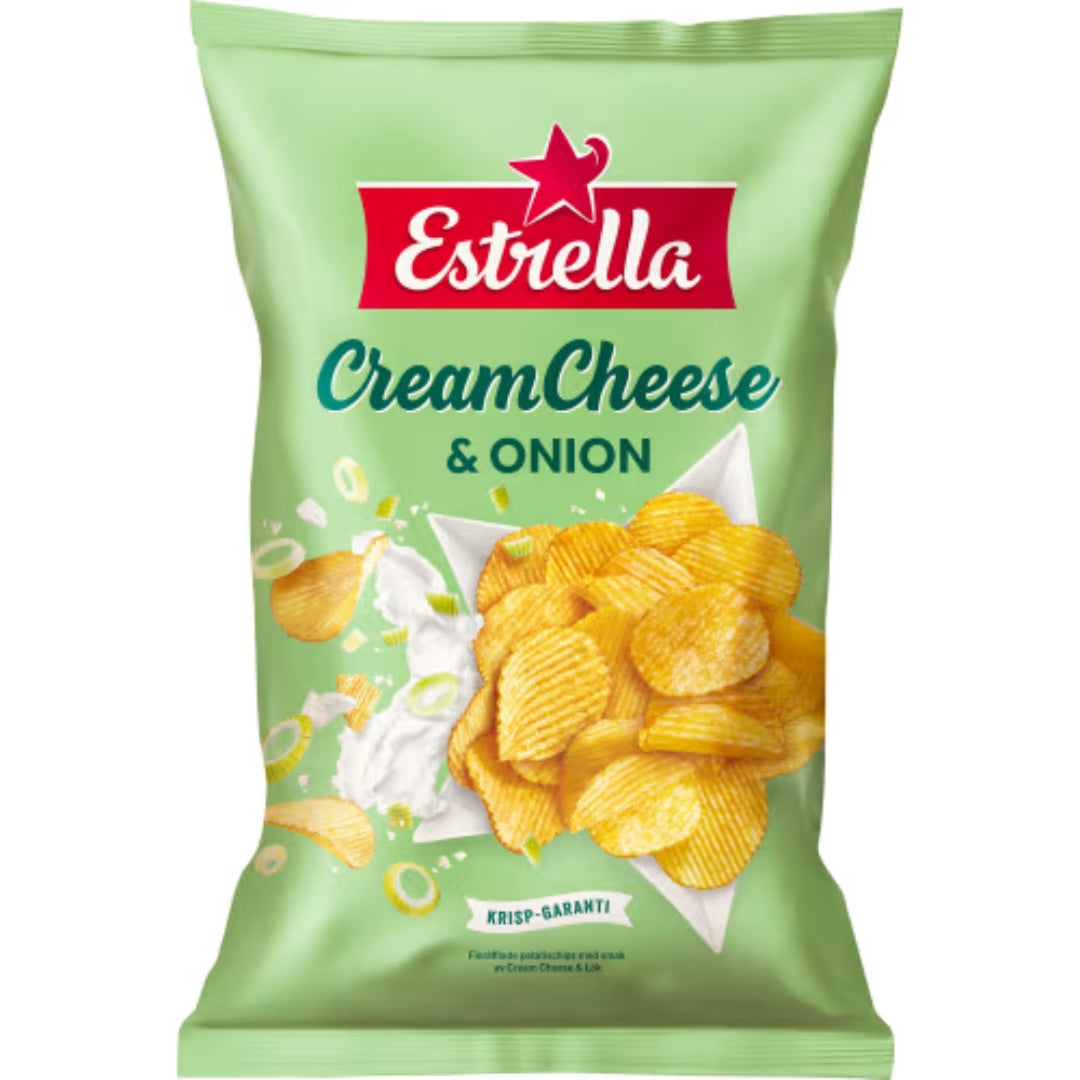 Estrella Cream Cheese Onion Chips - Cream Cheese & Onion Chips 275g