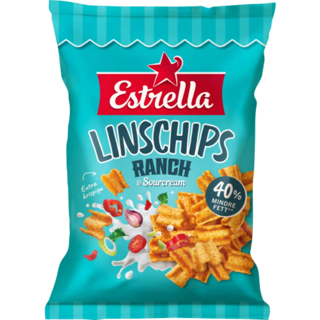Estrella Linschips Ranch & Sourcream - Lentil Chips with Ranch & Sourcream Flavour 90g