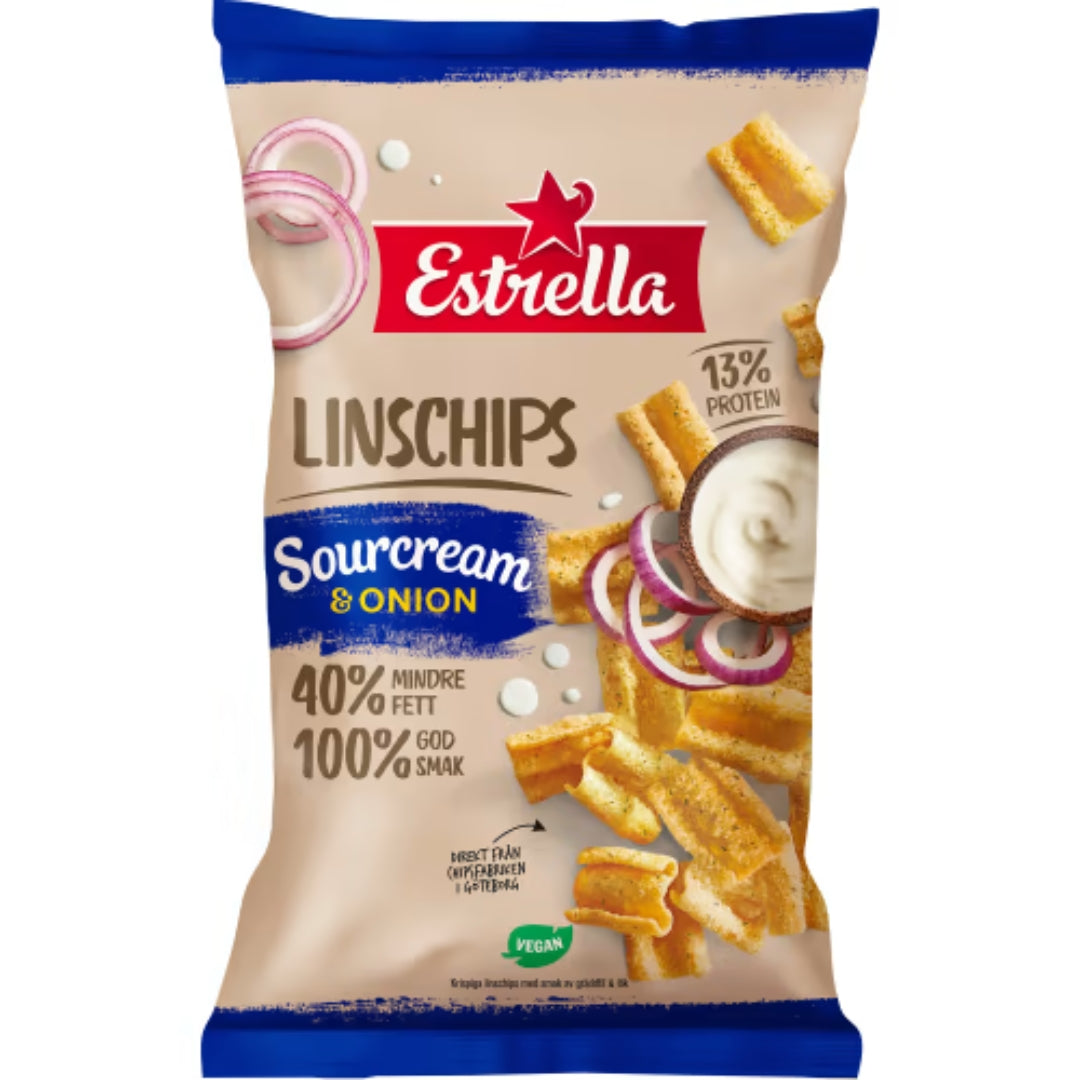Estrella Linschips Sourcream & Sipuli - Linssisirut Sourcream & sipulimaku 110g