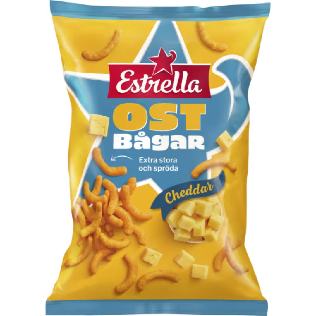 Estrella Ostbågar Cheddar Extra Stora - Estrella Cheddar Cheese Doodles Extra Large 210g