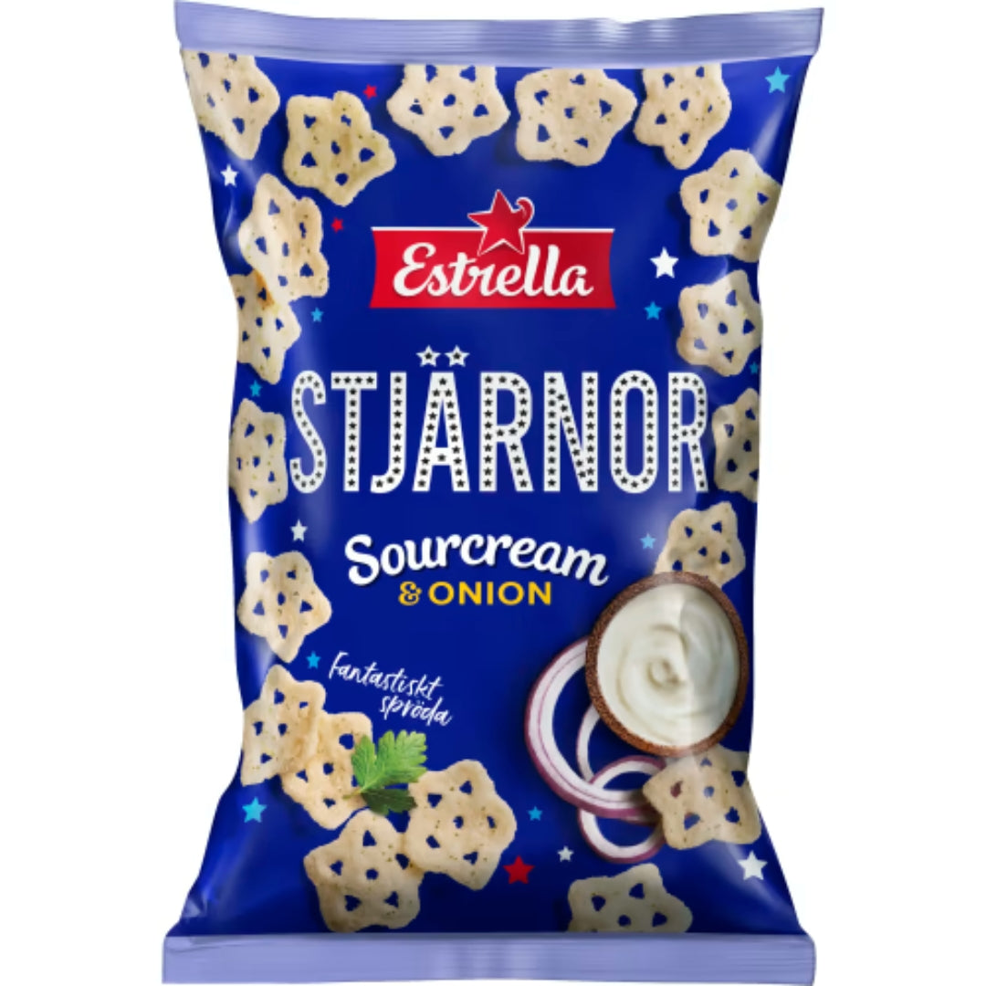 Estrella Stjärnor Sourcream & Onion - Star-Shaped Snacks with Sour Cream & Onion flavour 85g