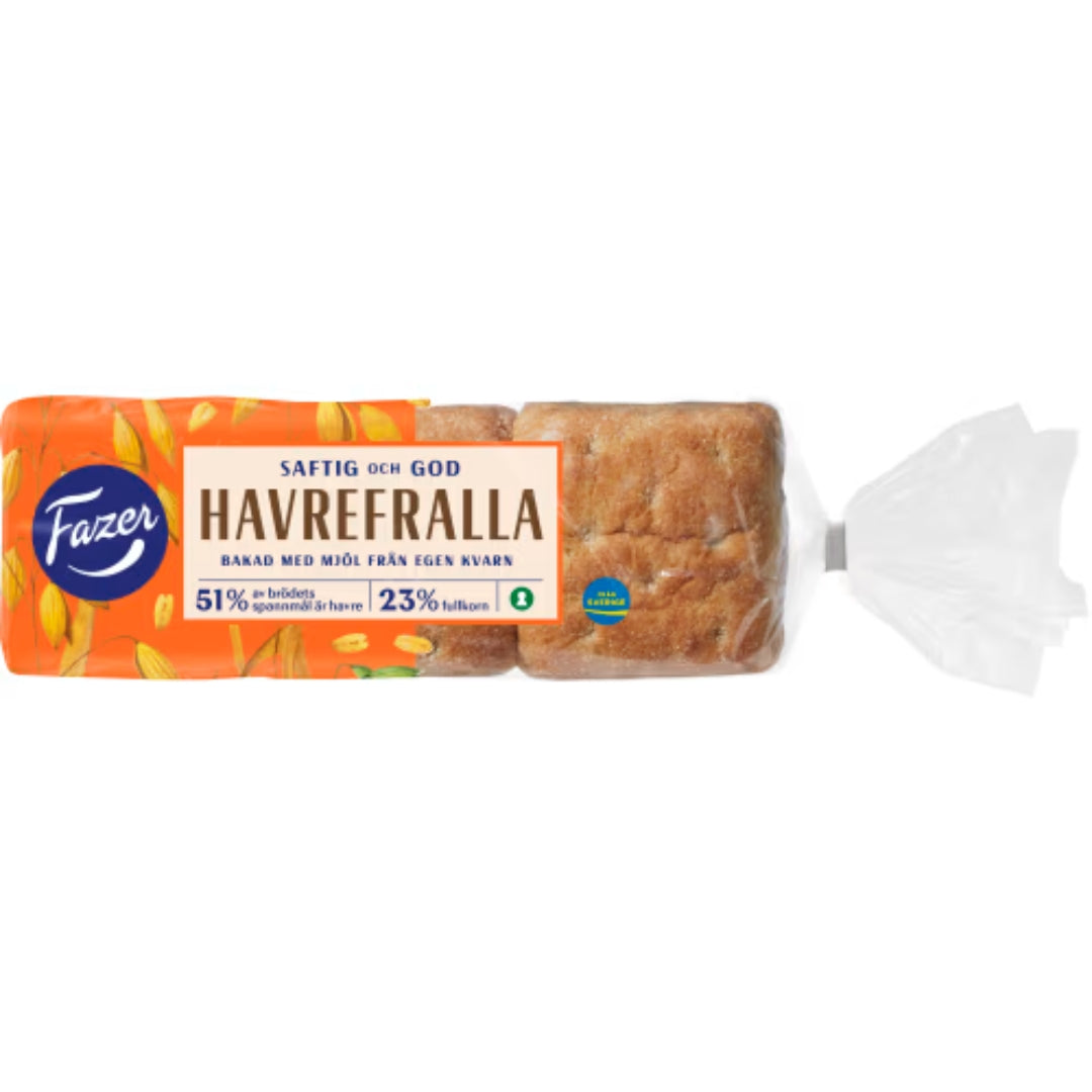 Fazer Havrefralla 6-pack - Keyhole-labeled Bread Roll with a touch of Sea Salt 420g