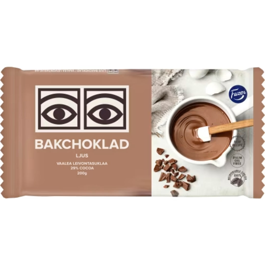 Fazer Ögon Ljus bakchoklad - Light Baking Chocolate 200g