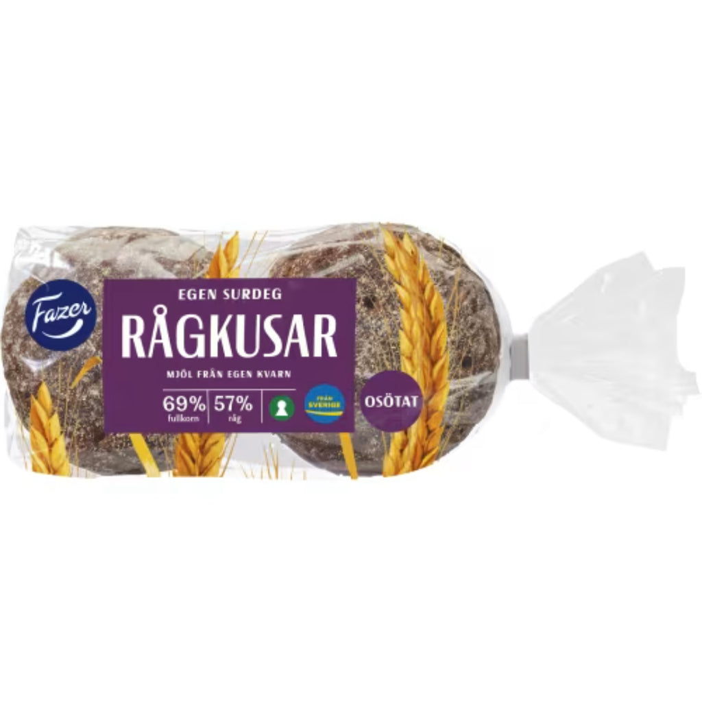 Fazer Rågkusar 6-pack - Rye Bread baked with Whole Grain Rye and Sourd