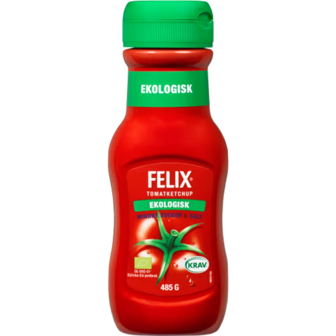FELIX KETCHUP MINDRE SOCKER & SALT EKOLOGISK - ketchup biologico meno zucchero e sale 485G