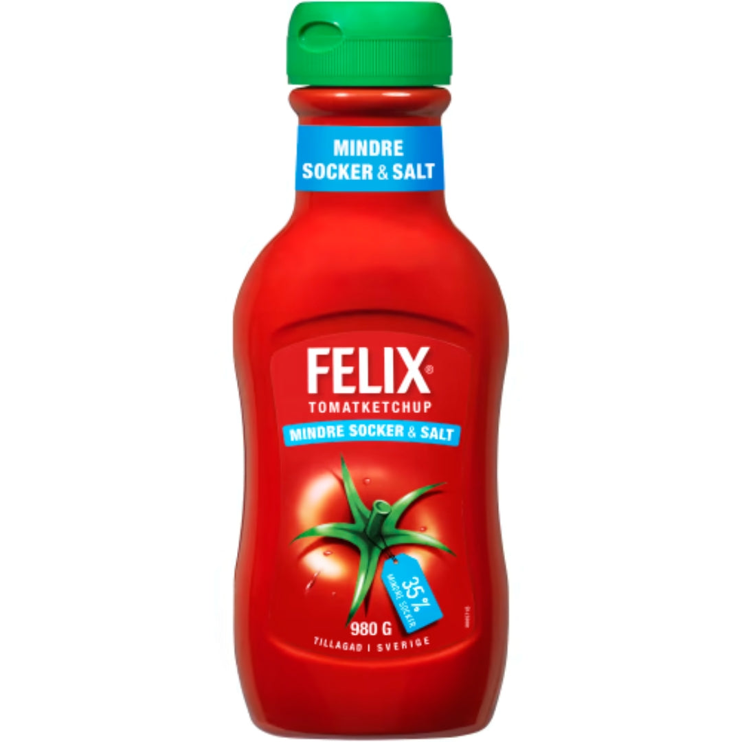FELIX KETCHUP MINDRE SOCKER & SALT - ketchup meno zucchero e sale 980g