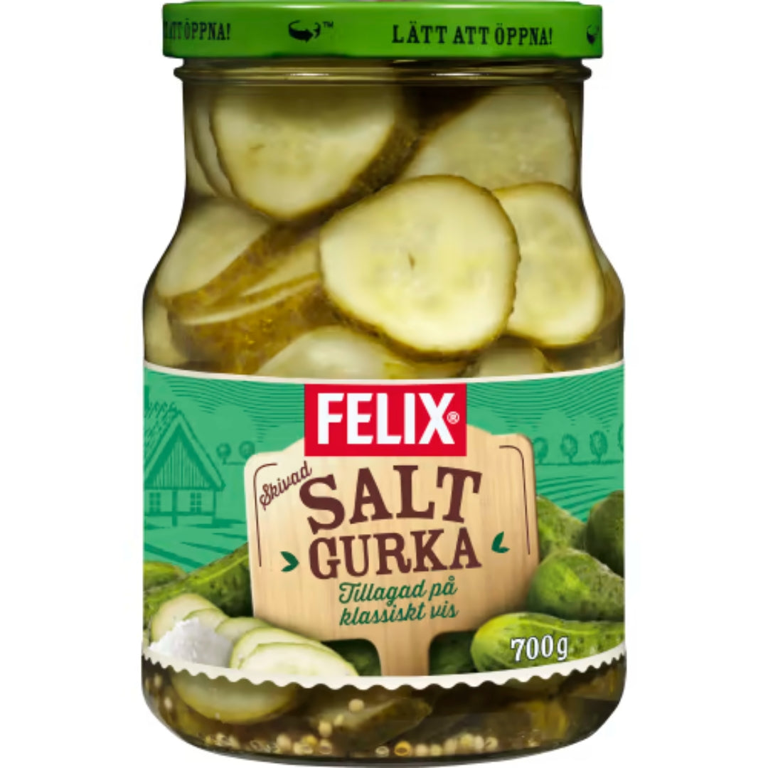 Felix Saltgurka Skivad - Sliced Salted Pickles 700g