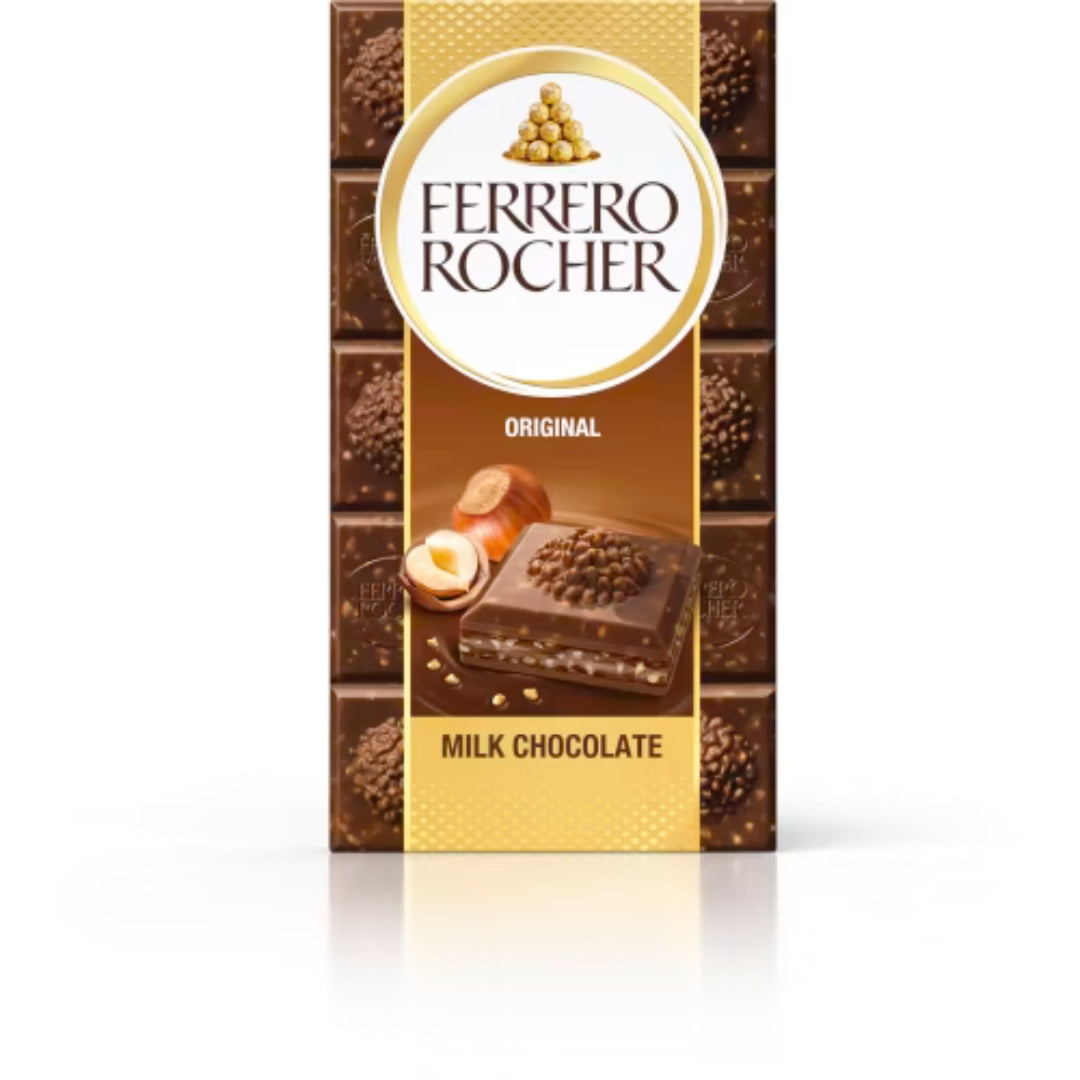 Ferrero Tablet Original - Milk Chocolate with a creamy hazelnut filling bar 90g