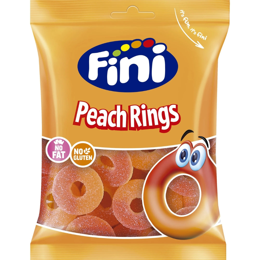 Fini Peach Rings - Chewy Gummy Rings with Peach flavour