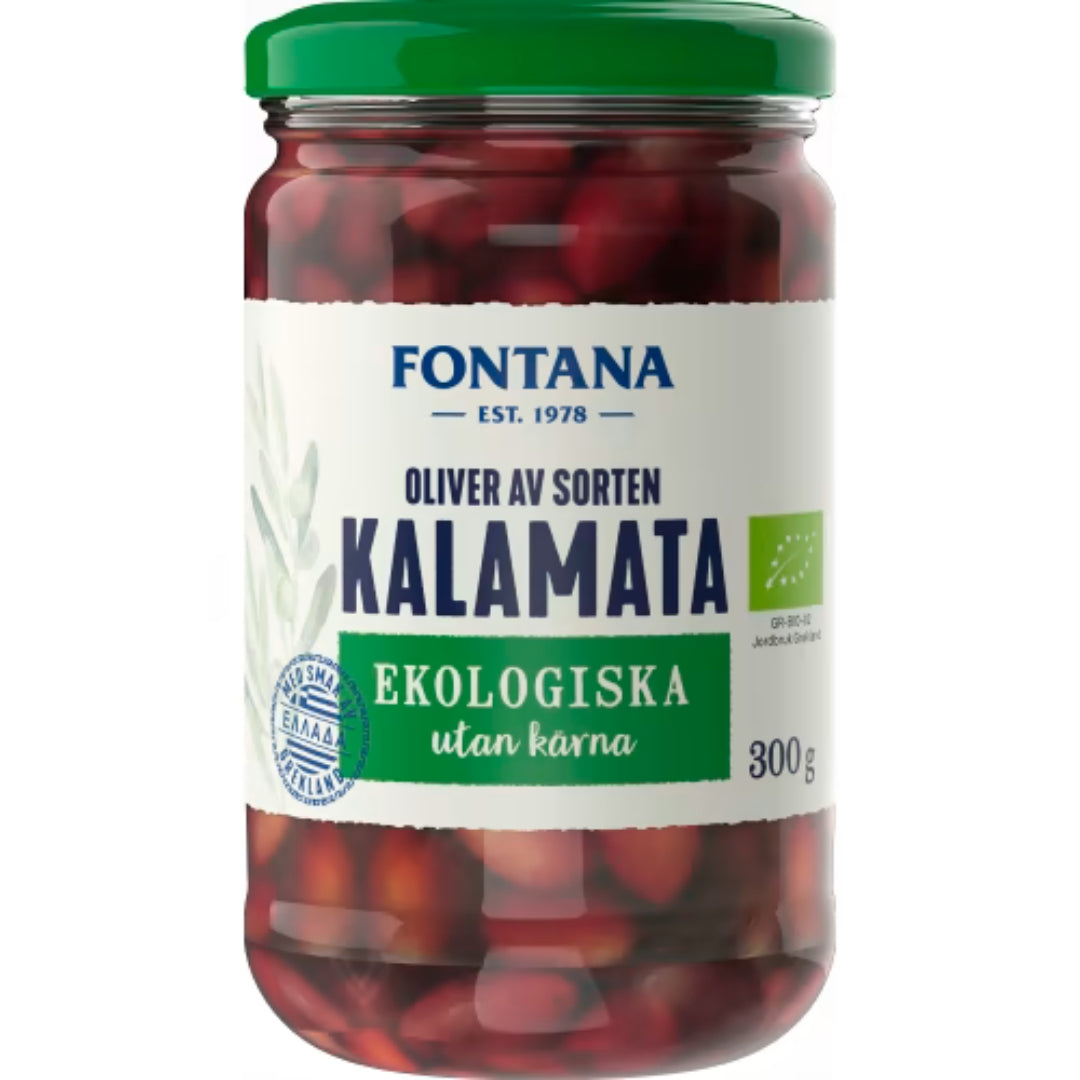 Fontana Kalamata Oliver Utan Kärnor - Pitted Kalamata Olives 300g