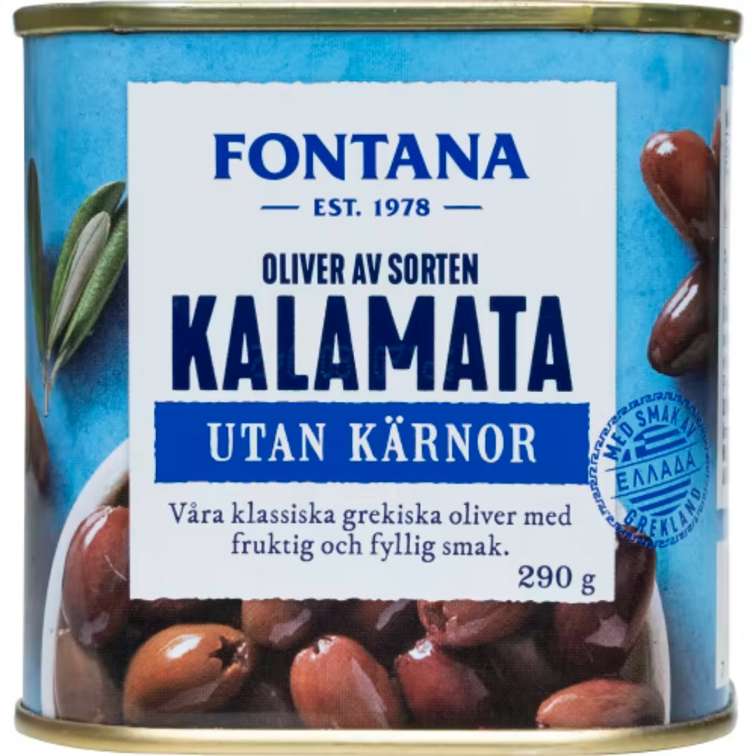 Fontana Kalamata Oliver Utan Kärnor - Greek Pitted Kalamata Olives 290g