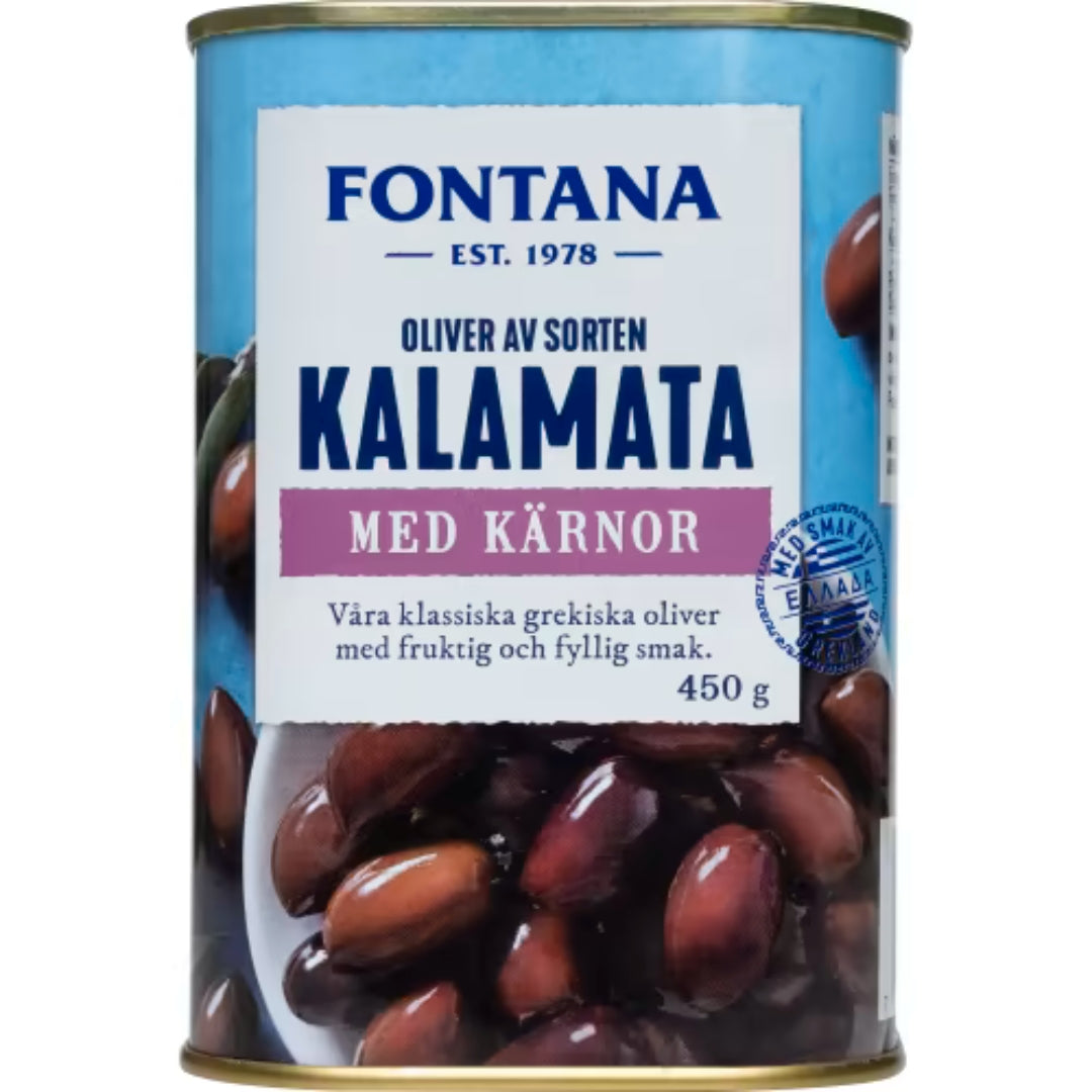 Fontana Kalamata Oliver med Kärnor - Kalamata Olives 450g