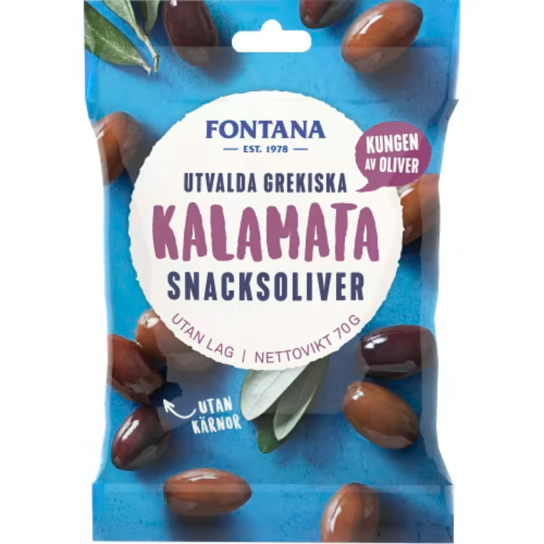 Fontana Kalamata Snacksoliver - Greek Quality Olives 70g