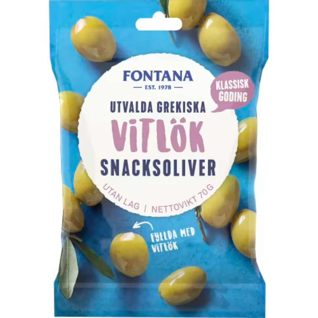 Fontana Vitlök Snacksoliver - Greek Quality Olives 70g