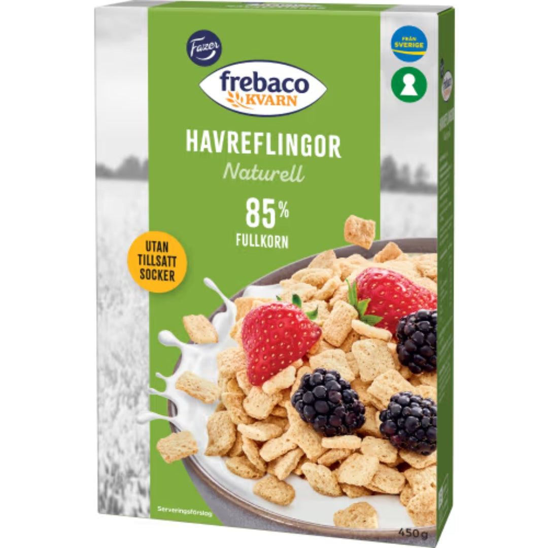 Frebaco Kvarn Havreflingor Naturell - Natural Oat Flakes 450g