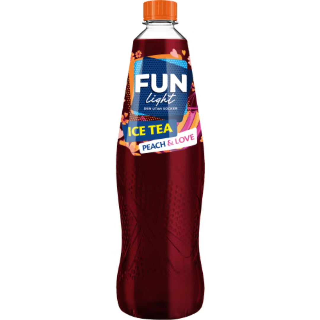 Fun Light Peach & Love -Eistee - Eistee mit dem Geschmack von Pfirsichen und einem Hauch von schwarzem Te 1l