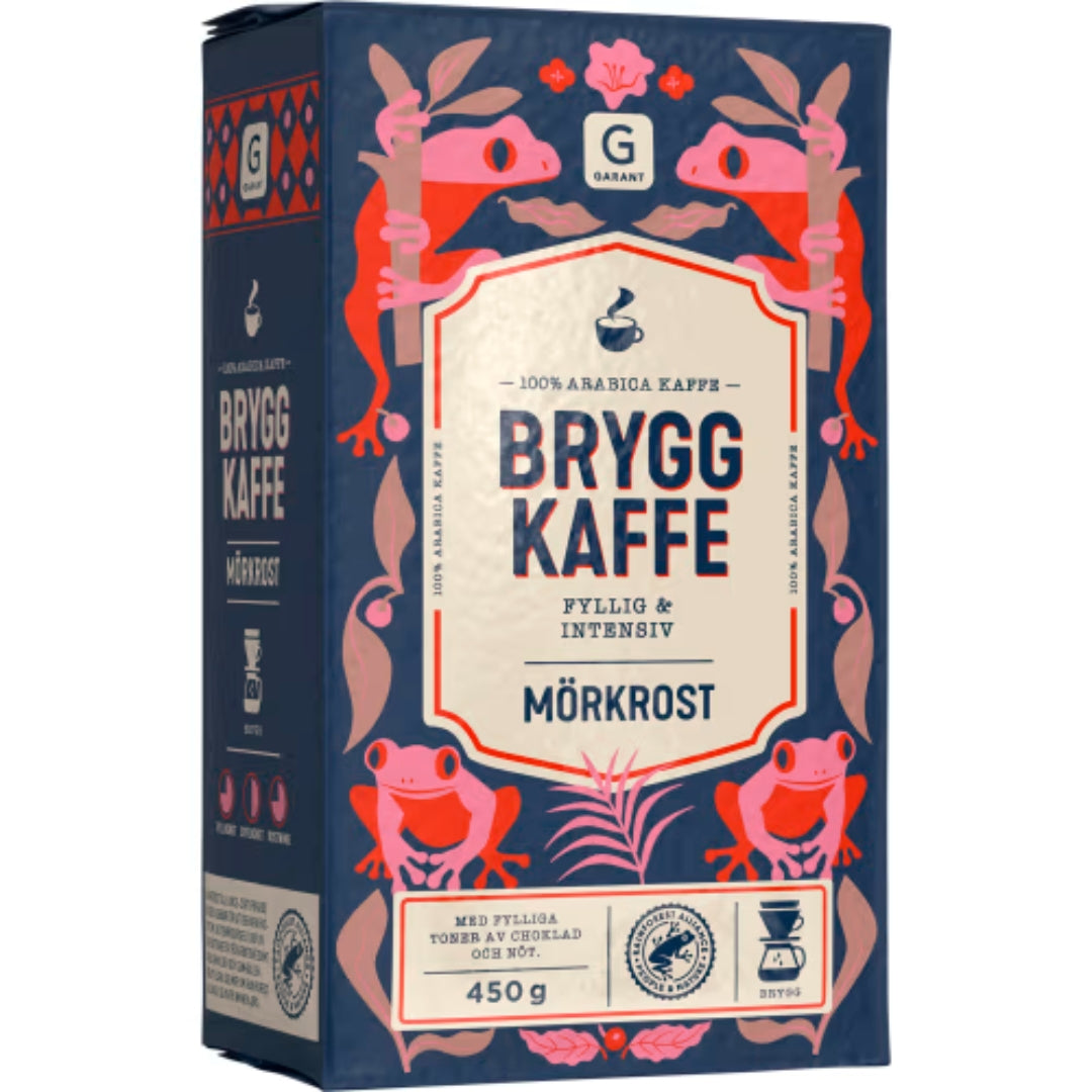 Garant Bryggkaffe Mörkrost 100% Arabica - Dark Roast Brewed Coffee 450g