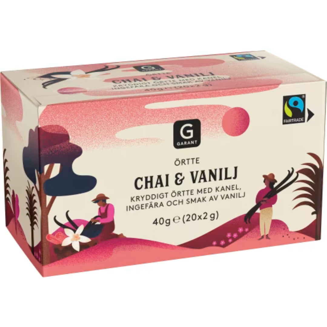 Garant Chai & Vanilj Örtte - Spiced Herbal Tea with Cinnamon, Ginger, and Vanilla 40g
