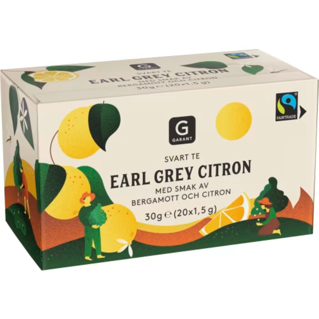 Garant Earl Grey Citron Svart Te - Black Earl Grey Tea with Bergamot and Lemon Flavor 30g